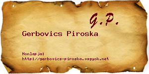 Gerbovics Piroska névjegykártya