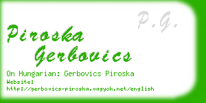 piroska gerbovics business card